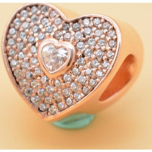 43 Fine Zircon Inlaid Heart - Shaped Rose Gold Silver Ornaments Bracelet Accessories Silver Jewelry