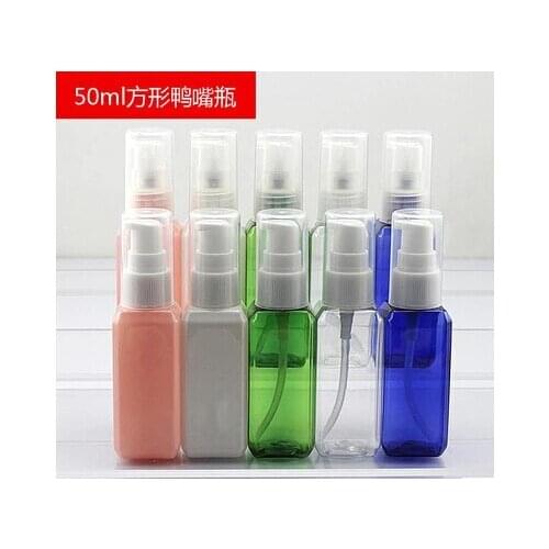 50ml Square Pressed Duckbill Head Emulsion Points Bottling Trial Pack Sample Bottle PET Plastic Bottle