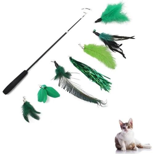 7pcs Replacement Cat Feather Toy Set Cute Design Carbon Fiber Feather Teaser For Kitten Pet Product