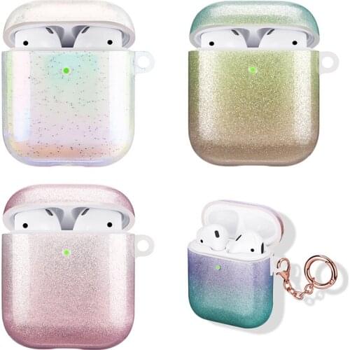Gradient Color Glitter Bling Earphone Case For Apple AirPods 2 Case Soft Silicone Shining Protective Cover for AirPod 2 1 Coque