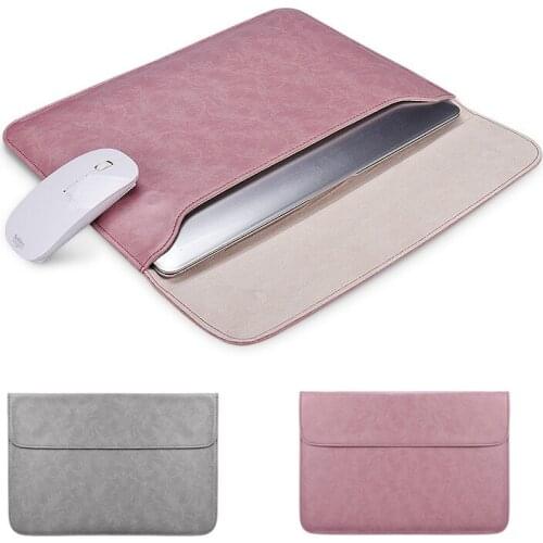 Soft PU Leather Laptop Sleeve For Macbook Air Pro 13 14 15 inch Laptop Bag Notebook Tablet Case For Xiami HP DELL Lenovo Cover