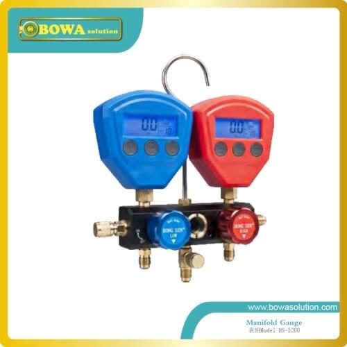 Digital manifold gauge set for refigeration or air conditioner repairing or refrigerant charging