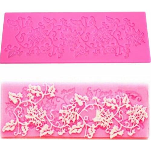 Flower Leaf Silicone Lace Mould Cake Fondant Decorating Baking Embosser Mold DIY