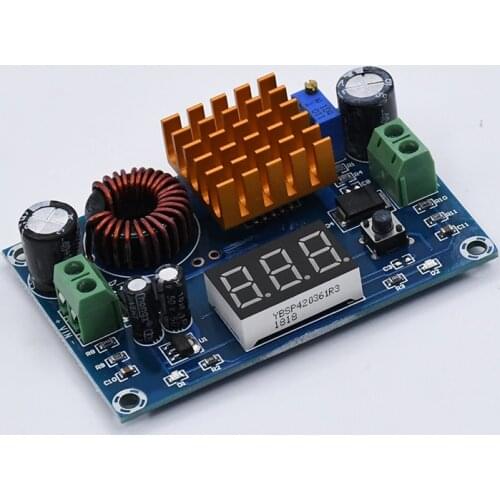 DC 3V-35V to DC 5V-45V Boost Module Digital Voltmeter DC-DC Step Up Module Boost Converter Board 5A Power Adjustable for Voltage