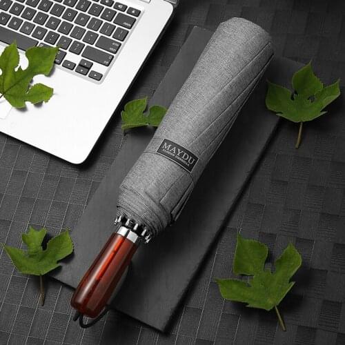 Business Three Fold Metal Umbrella Black Patio Umbrellas Academia Waterproof Windproof Outdoor Strong Paraguas Rain Gear DI50UM