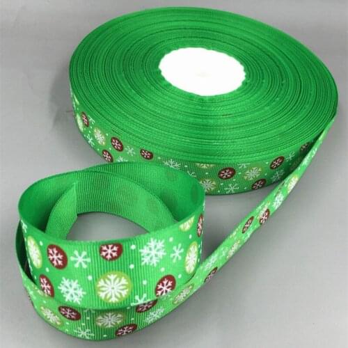 DIY Christmas Ribbon 20Yards 1"( 25mm) snowflake pattern Grosgrain Ribbon Christmas gift decoration