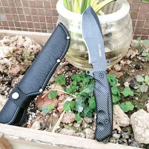 Fenli outdoor black tactical jungle hunting knife body defense tool, outdoor rescue knife Japanese straight knife
