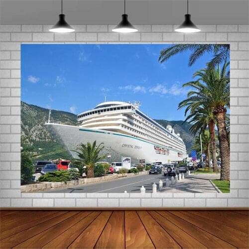 Avezano Photography Backgrounds Cruise Ship Mountain Scenery Backdrop For Photo Studio Photocall Photozone Decoration Wallpaper