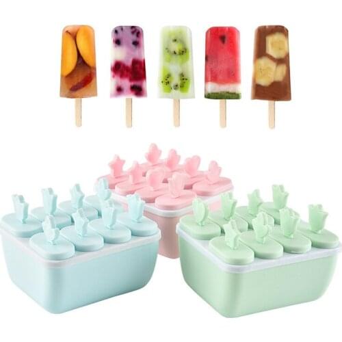 2019 Homemade 6/8 Cell Ice Cream Mold DIY Plastic Popsicle Molds Ice Cream Holder Lolly Mould Tray Kitchen Bar Accessories