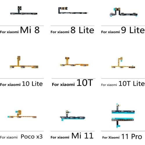 1Pcs For mi Poco X3 Volume Side Power Switch on off Button Key Flex Cable Replacement Parts For Xiaomi Poco X3