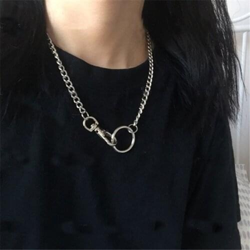 Trendy Punk Cutout Choker Necklace For Women Simple Chains Circle Pendants Necklaces Jewelry Collier Femme Girlfriend Gift 2020