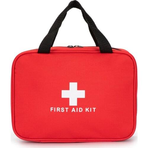 Red First Aid Bags Empty 1st Aid Bag Section Dividers Medical Travel Cases Medicine Bag for Car Home Kitchen Sport Outdoors