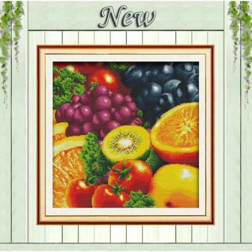 Colourful Fruits tomatoes home decor counted print on canvas DMC 11CT 14CT Cross Stitch kits needlework embroider Sets paintings