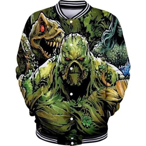 Hip Hop Fashion Brand Clothing Swamp monster 3D Print jacket Baseball Uniform Bomber Jacket Women Men Hoodie Sweatshirts