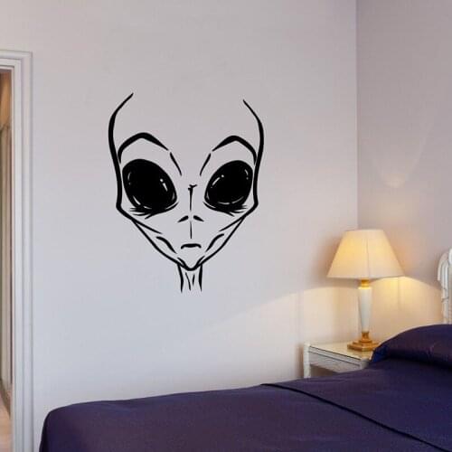 Extraterrestrial Wall Sticker Alien Humanoid Newcomer Space Vinyl Wall Stickers For Bedroom Removable Art Mural 3198