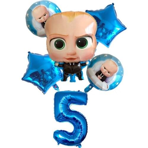 NEW 32 inch Number Foil Balloons Boss Baby Balloon Baby Shower 1 2 3 4 5 6st Birthday Party Decoration Cartoon Helium Globos