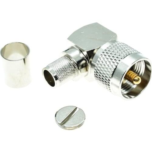 New UHF Male PL259 Right Angle Crimp For RG8 RFC400 RG213 RG214 cable RF Connector