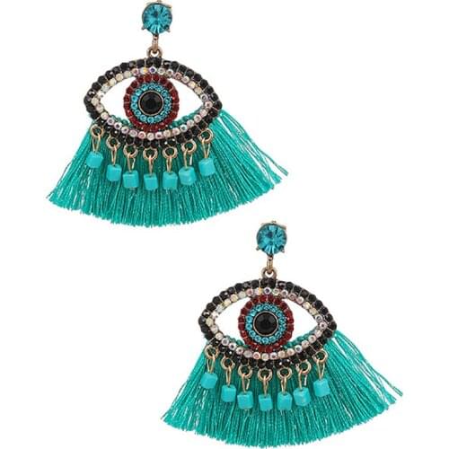 ZHINI New Bohemian Big Earrings for Women Ethnic Gothic Demon Eye Drop Dangle Earring Statement Earring Jewelry 2020 brincos