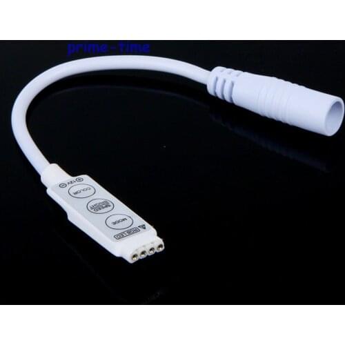 Wholesale 50pcs Mini 3 Keys RGB Led Controller Dimmer With DC Female Plug For 3528 5050 RGB LED Strip Free Shipping