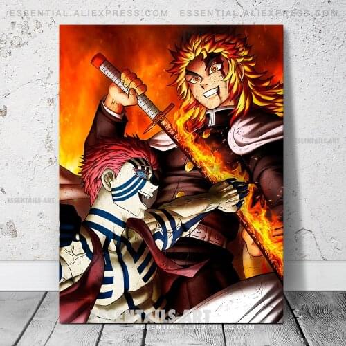 Akaza Kyojuro Rengoku Kimetsu No Yaiba Poster Canvas Wall Art Painting Decor Pictures Bedroom Study Room Home Decoration Prints