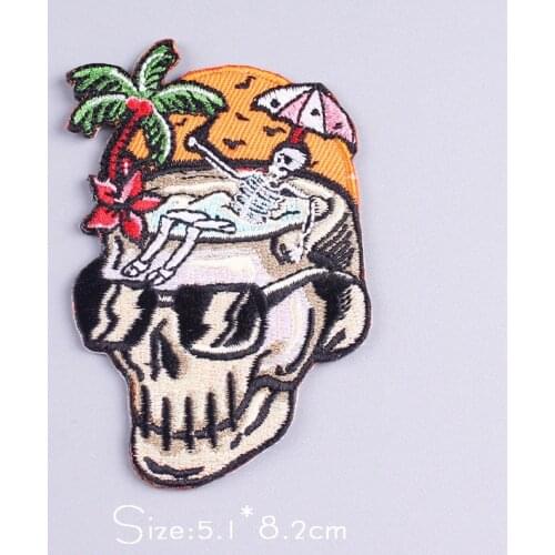 Adventure Mountain Patches For Clothing Stripe Iron On Punk /Skull Embroidered Patches For Clothes Appliques For T-shirt Badges