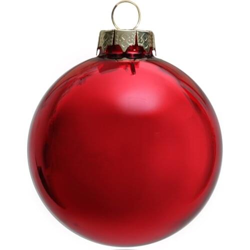 Promotion - 5PCS/PAK, Home Event Party Christmas Xmas Decoration Ornament 80mm Painted Red Glass Bauble Ball - Shiny