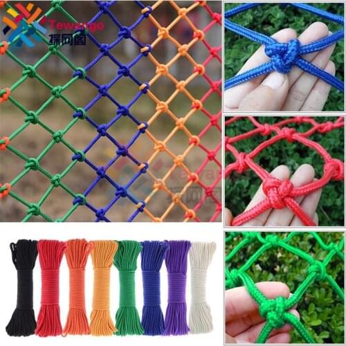 Custom Size 8x8cm Hole Nylon Rope Safety Net Durable Climbing Netting For Kids Balcony Stair Barrier Fence Decor Hanging Network