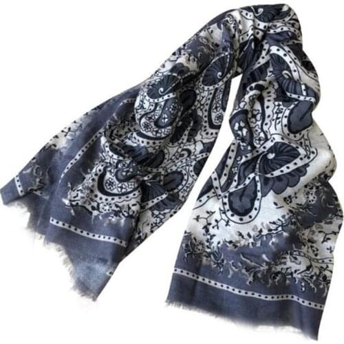 100%cashmere four leafs clover print women classic thin scarfs fashion big scarves 140x140cm