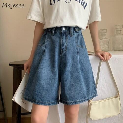 Shorts Women Loose Vintage Summer New Streetwear Students Leisure All-match Korean Style BF Fashion High Waisted Denim Female