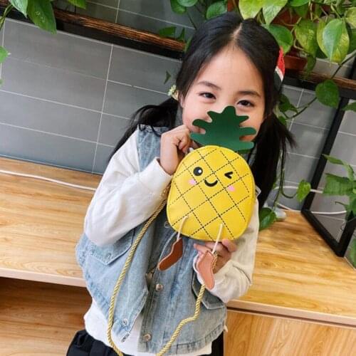 Pineapple Children Bag Little Girl Messenger Bag Fashion Cute Cartoon Shoulder Bag Baby Accessories Coin Purse