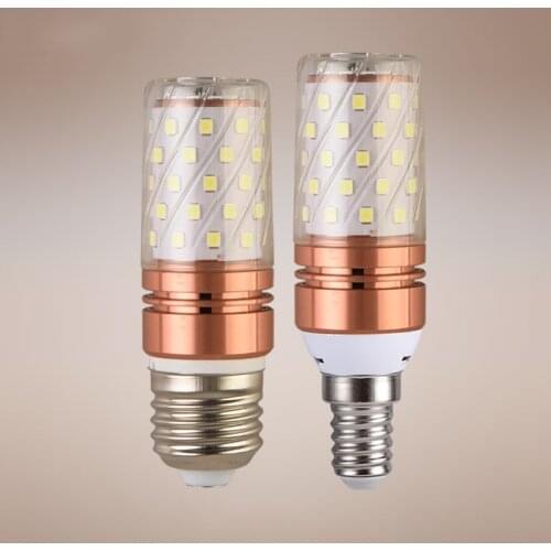 Highlight LED Bulb Tri-color Light E14 E27 Small Screw 12W Corn Light Candle Bulb Household Energy-saving Cold/Warm Chandelier
