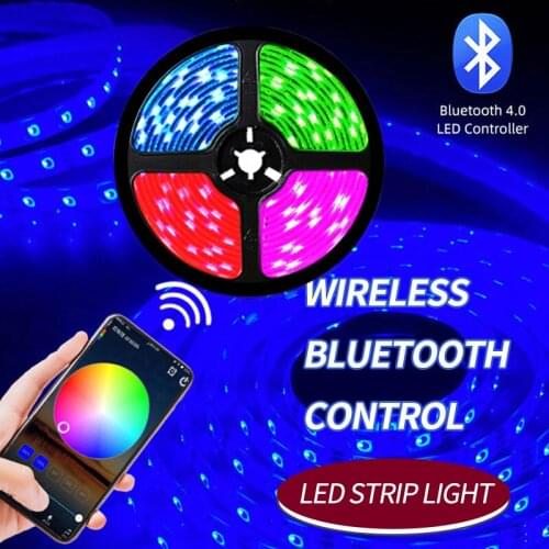 LED Lights Strips 5050 RGB Epoxy Waterproof 5M10M Full Set Bluetooth Control 12V Power Flexible Indoor Outdoor Decorative Lights
