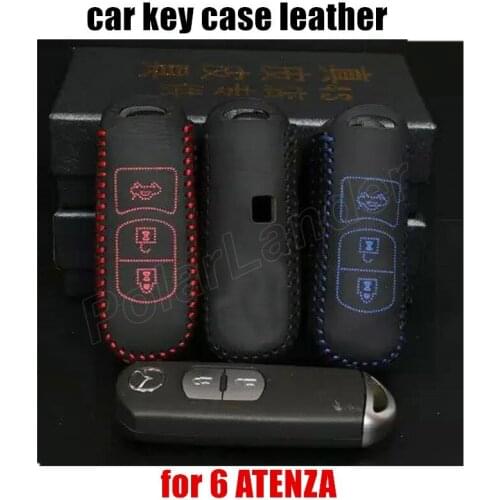 Only Red free shipping New arrivel Hand Sewing Genuine Leather Car Key Case car Key Cover Fit for MAZDA CX NEW 5 AXELA 6 ATENZA