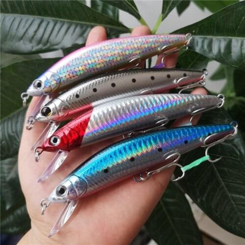 SWOLFY 120S Sinking Minnow 12cm 40g Saltwater Hard Boat Fishing Lure Artificial Minnow Bait with Treble Hooks Wobblers