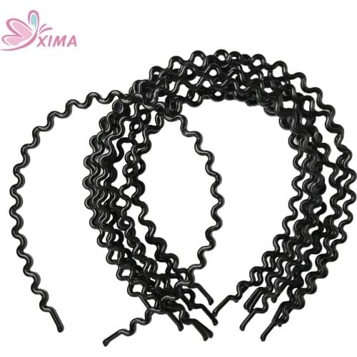 XIMA 12pcs/lot Black Headband Cute ABS Girls Plastic Hairband for Children Hair Accessories GHB050