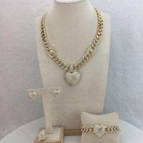 Yuminglai Jewelry African Fashion XOX Rhinestone Party Hugs and Kisses Jewelry Set for Women FHK11600