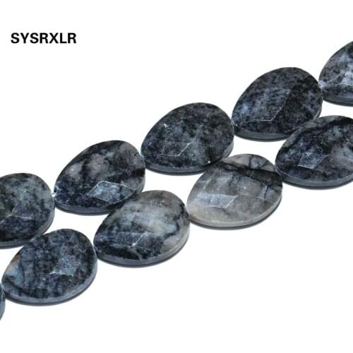 13 * 18mm Natural Faceted Network Stone Beads Water Drop Beads For Jewelry Making DIY Bracelet Earring Accessories Material