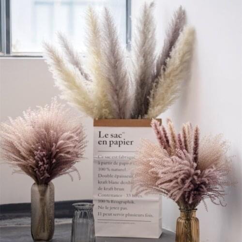 15pcs Dried Pampas Grass Artificial Plant Dry Flower Cheap Goods Home Interior Party Table Backdrops Country Wedding Decoration