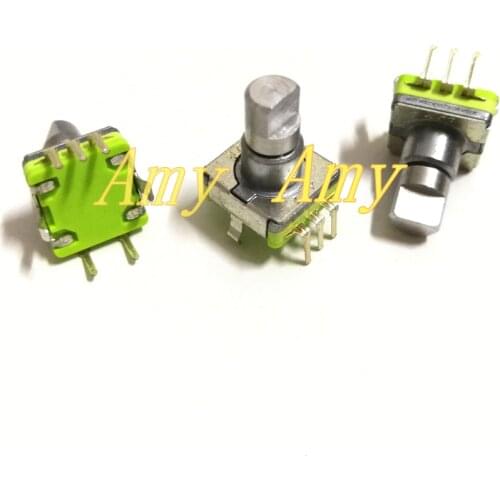 50pcs/lot EC11 type encoder switch 30 posioning 15 pulse shaft length 12MM vehicle volume potentiometer