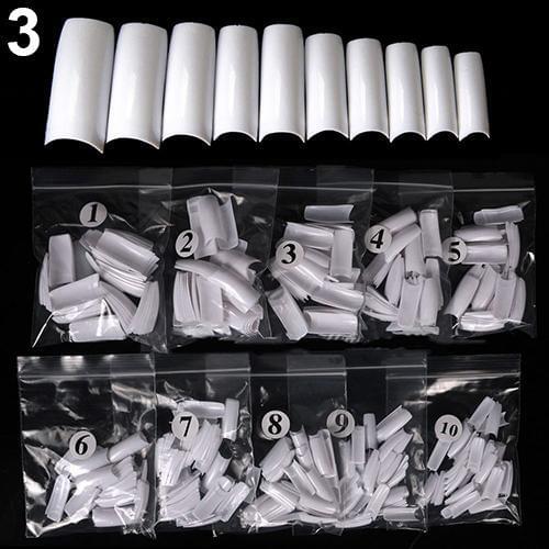 500 Nails Acrylic Half French False Nail Art Tips Acrylic UV Gel Manicure Tip Bright Color Easy to Use