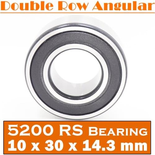 5200 2RS Bearing 10 x 30 x 14.3 mm ( 1 PC ) Axial Double Row Angular Contact 5200RS 3200 2RS 3056200 Ball Bearings