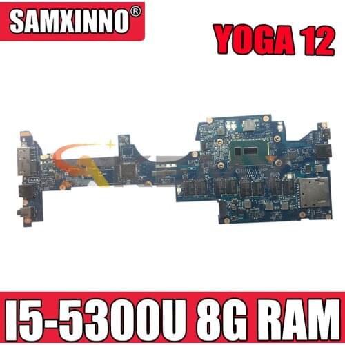 Akemy ZIPS3 LA-A342P For Lenovo Thinkpad YOGA 12 Laptop Motherboard FRU 01AY528 00HT711 CPU I5 5300U 8G RAM 100% Test Work
