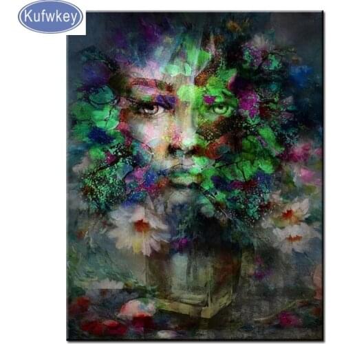 KUFWKEY 5D DIY Diamond Embroidery woman Full Square Round Diamond paint all Decoration Mosaic Diamond Painting lady sale