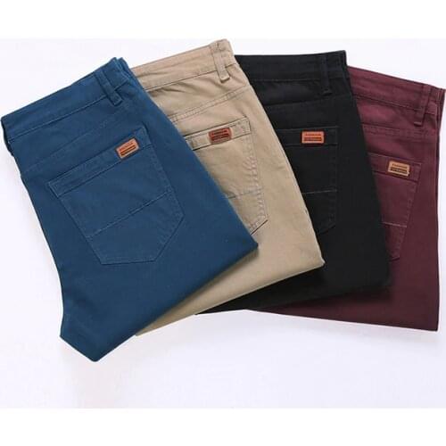 2020 New Mens Smart Casual Pant High Stretch Elastic Fabric Slim Cutting Trouser Pocket Badge Plus Size 44 46 Trousers,CY-7104