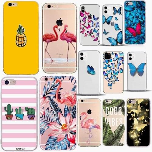 Cute Cactus Pineapple Flamingo Patterned Case For iPhone X XS 7 8 6 6S 7 8 8Plus 5 S 5S SE Ultra Thin TPU Cover Phone Cases