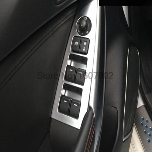 For Mazda 6 Atenza M6 Sedan 2013 2014 2015 CHROME INTERIOR DOOR WINDOW SWITCH PANEL COVER BEZEL TRIM MOLDING Accessories