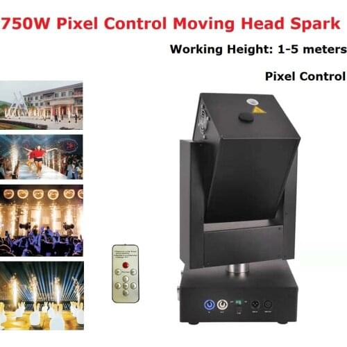 Moving Head Fireworks Machine 750W Cold Spark Wedding Flame Fountain DMX 512 Control Sparkly Machine For Wedding Dj Projector
