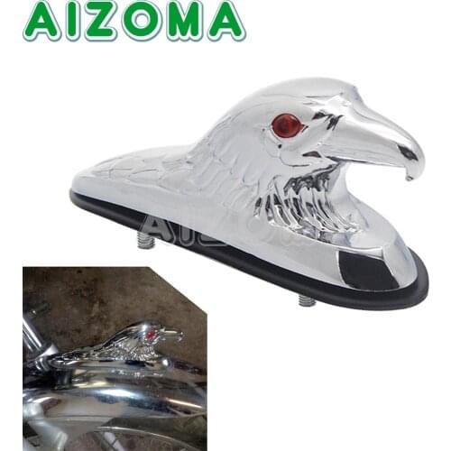Chrome Motorcycle Eagle Head Fender Bonnet Emblem For Harley Kawasaki Yamaha Suzuki Honda Fender Mudguard Ornament Decoration