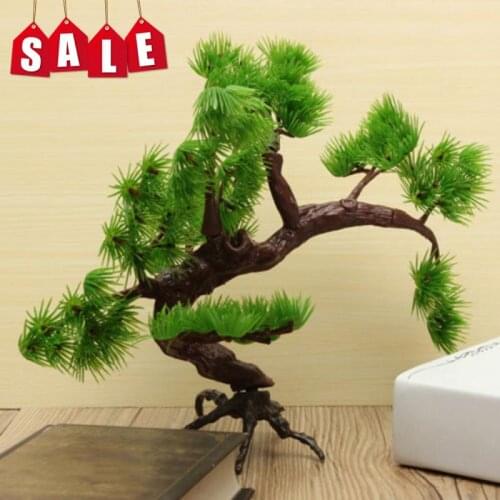 Artificial Bonsai Pine Tree Aquarium Plastic Bonsai Ornament Fish Tank Artificial Pine Tree Plant Decor Aquarium Ornament Decor