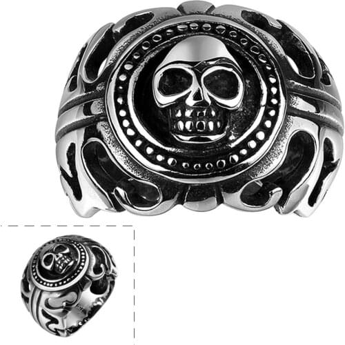 Retro Flower Garden Skull Ring New Style Pretty Jewelry Ring 8 9 10 11 GMYR088